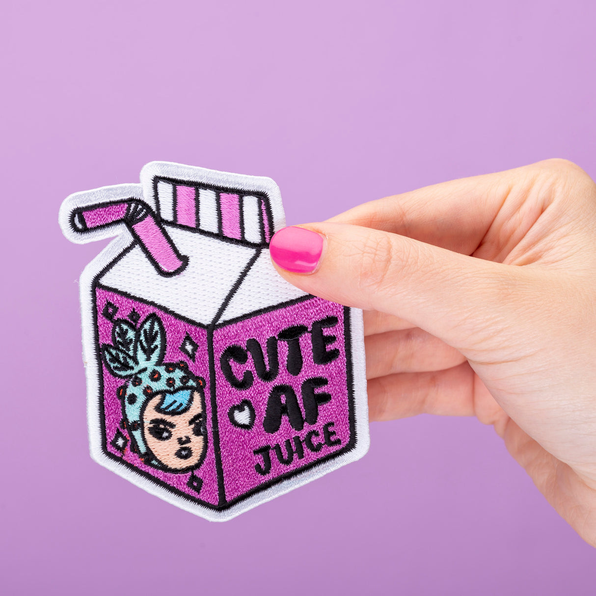 Cute AF Juice Embroidered Iron On Patch