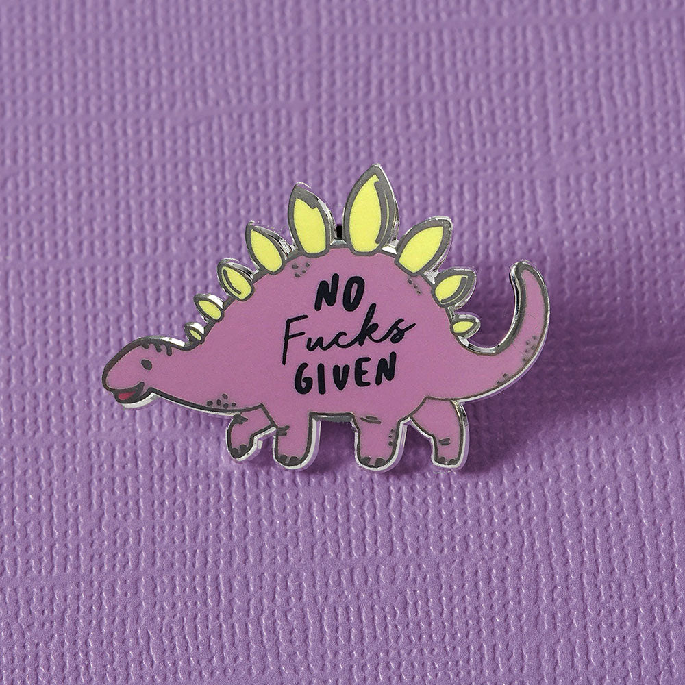 No Fucks Given Dinosaur Enamel Pin