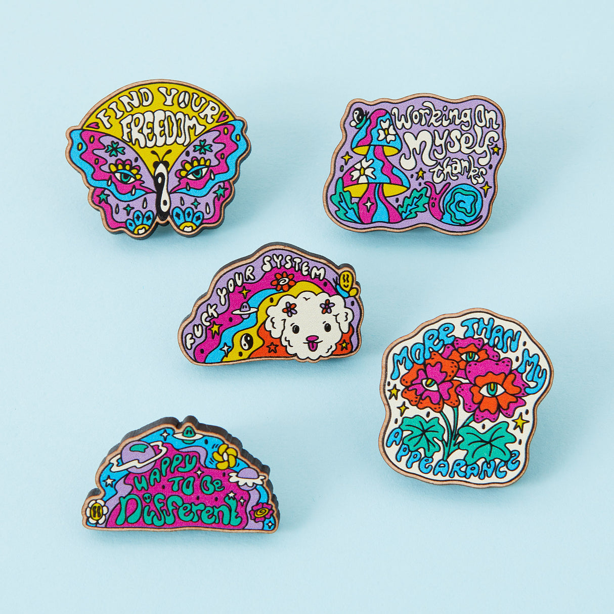 Find Your Freedom Wooden Eco Pin