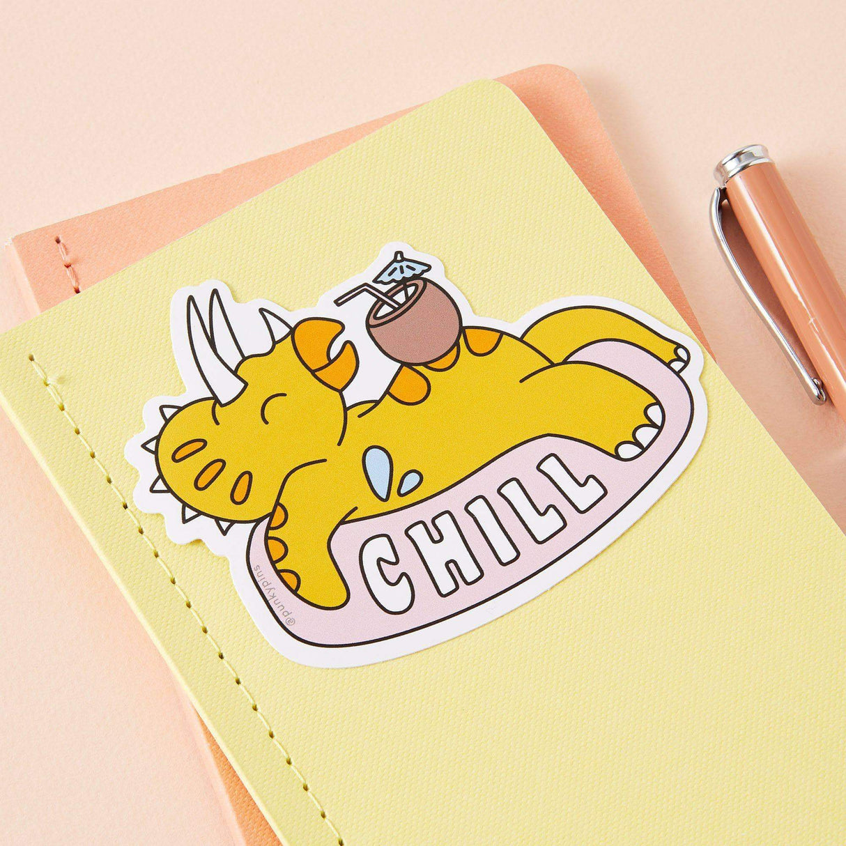 Punky Pins Chill Dinosaur Large Vinyl Sticker