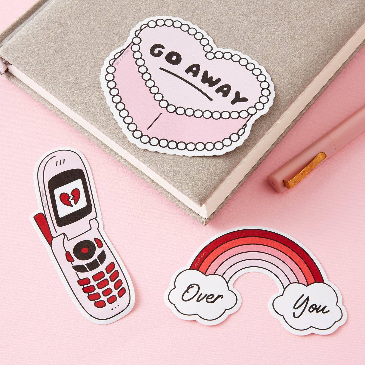 Punky Pins Go away Large Vinyl Sticker