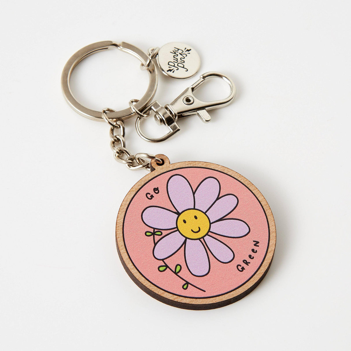 Punky Pins Go Green Wooden Eco Keyring
