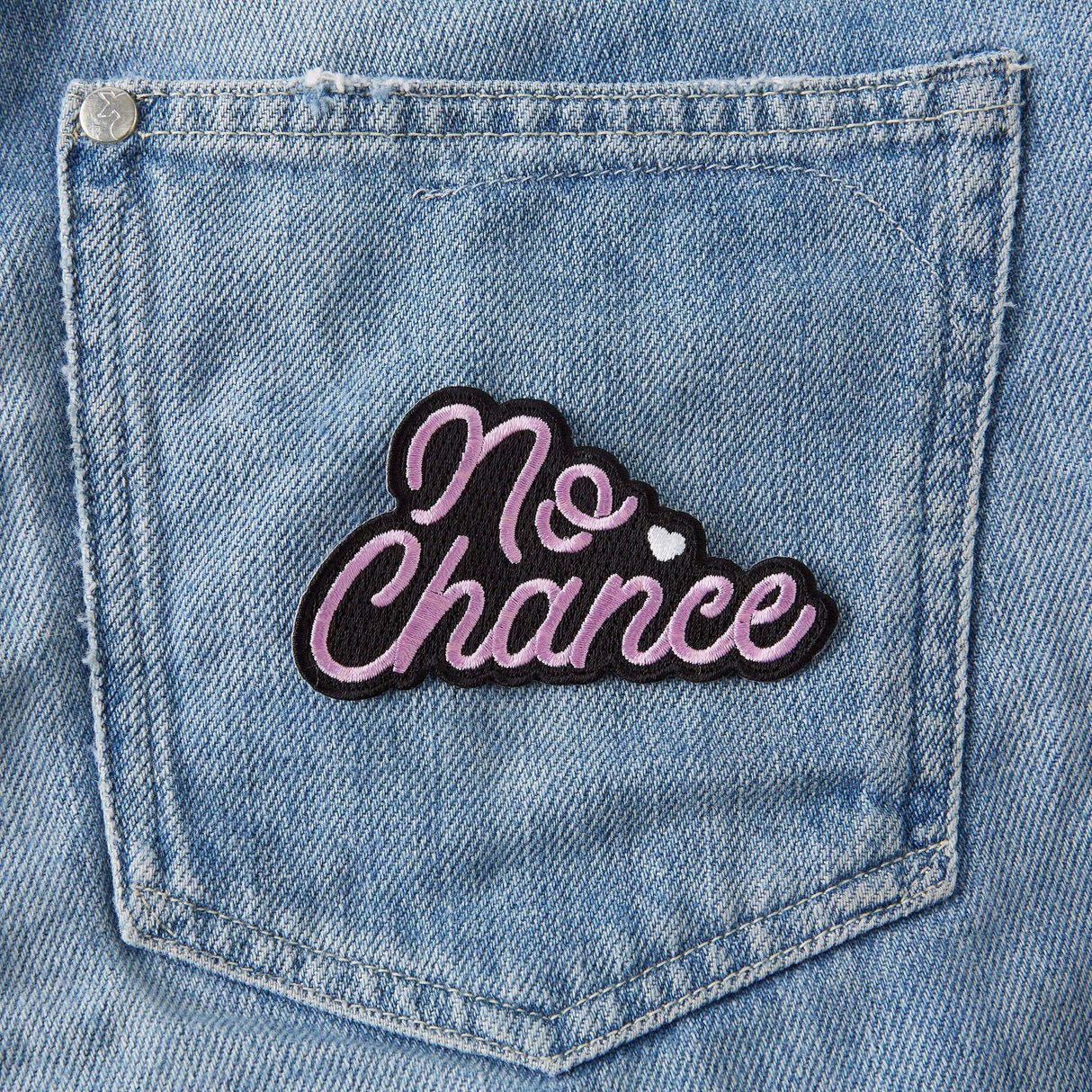 Punky Pins No Chance Embroidered Iron On Patch