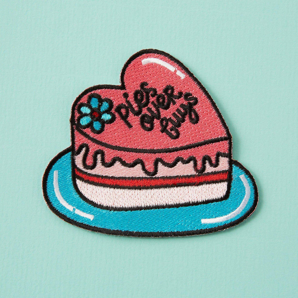 Punky Pins Pies Over Guys Embroidered Iron On Patch