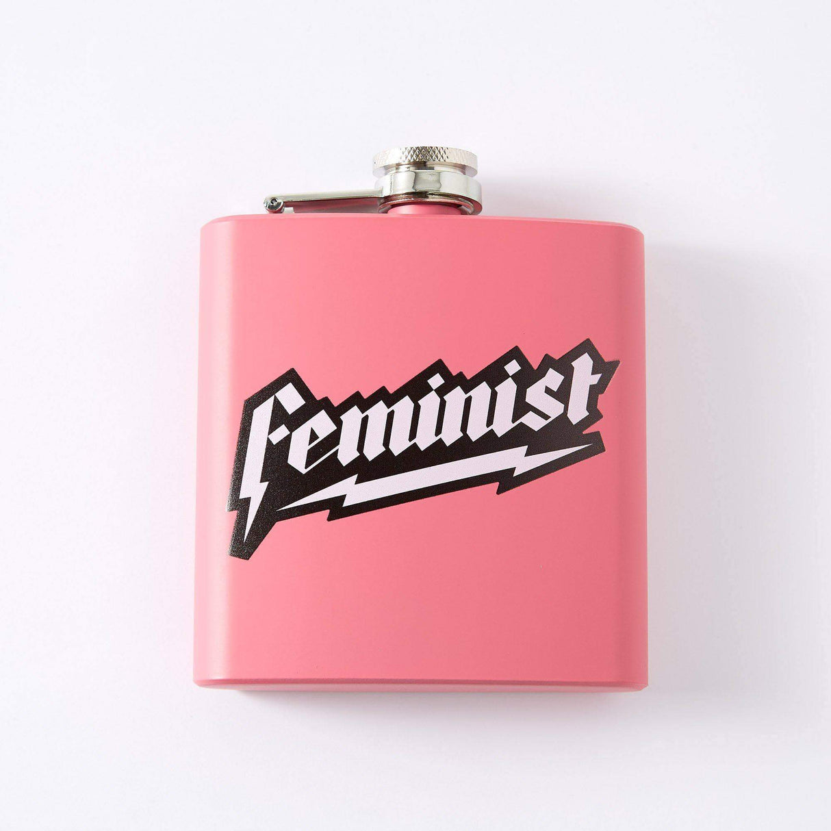 Punky Pins Pink Feminist Hip Flask