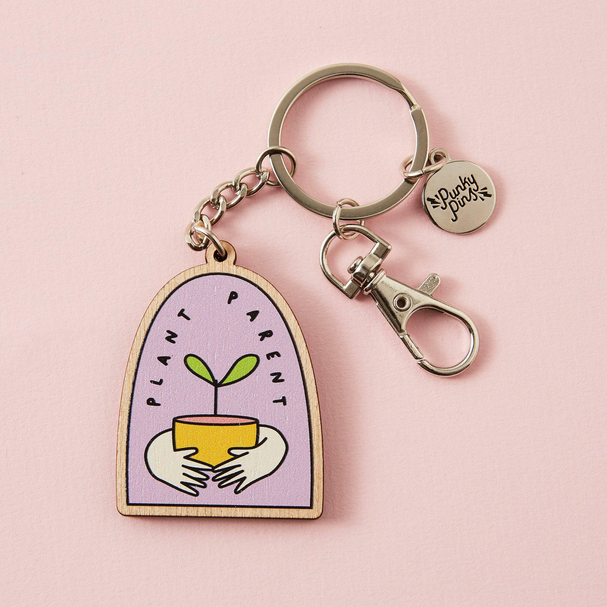 Punky Pins Plant Parent Wooden Eco Keyring