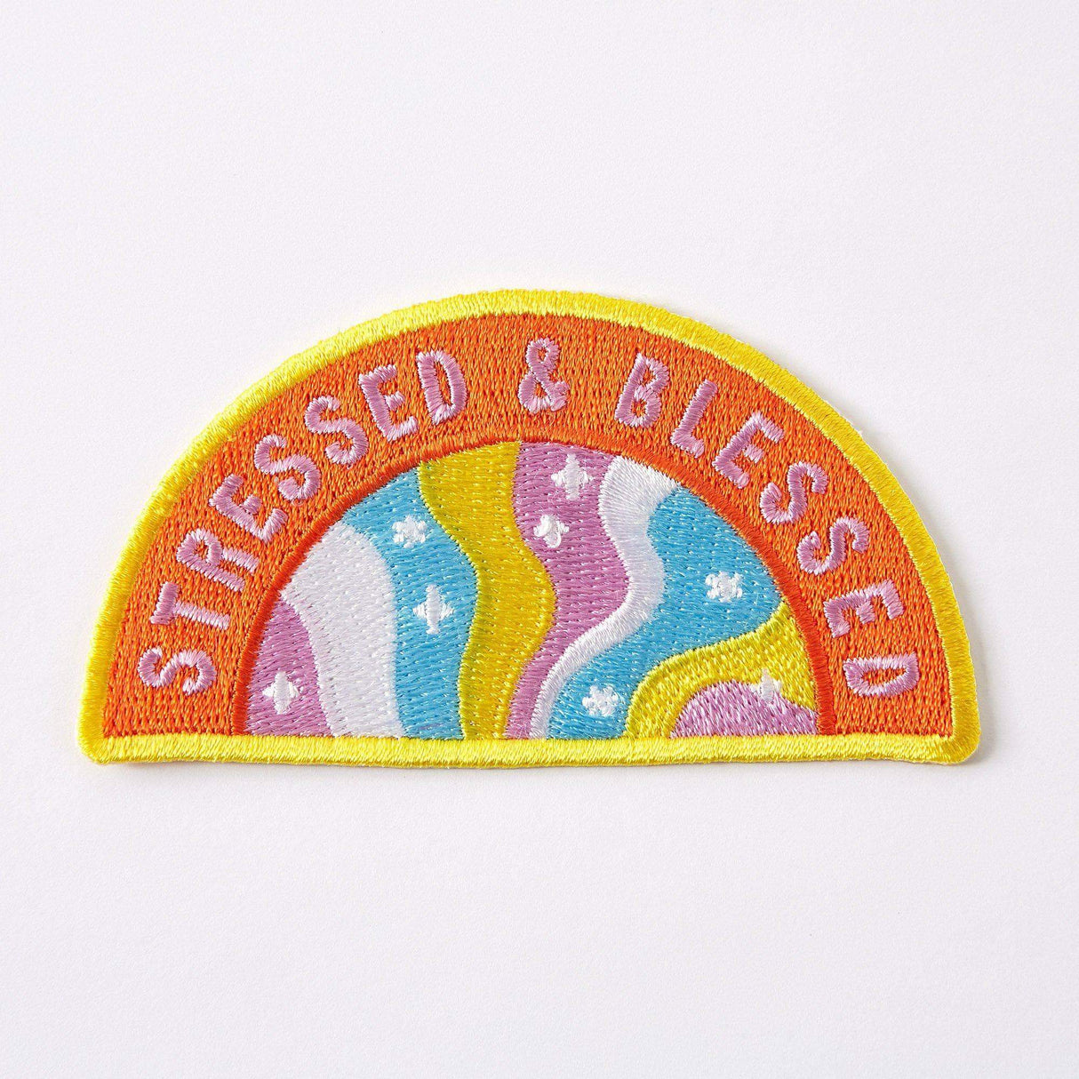 Punky Pins Stressed and Blessed Embroidered Iron On Patch