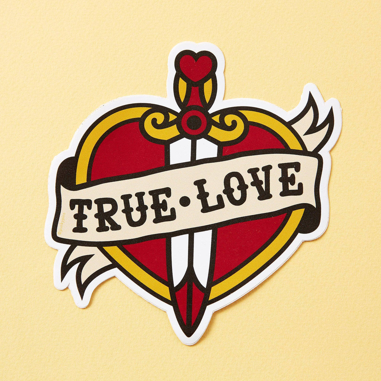 Punky Pins True Love Tattoo Inspired Vinyl Laptop Sticker
