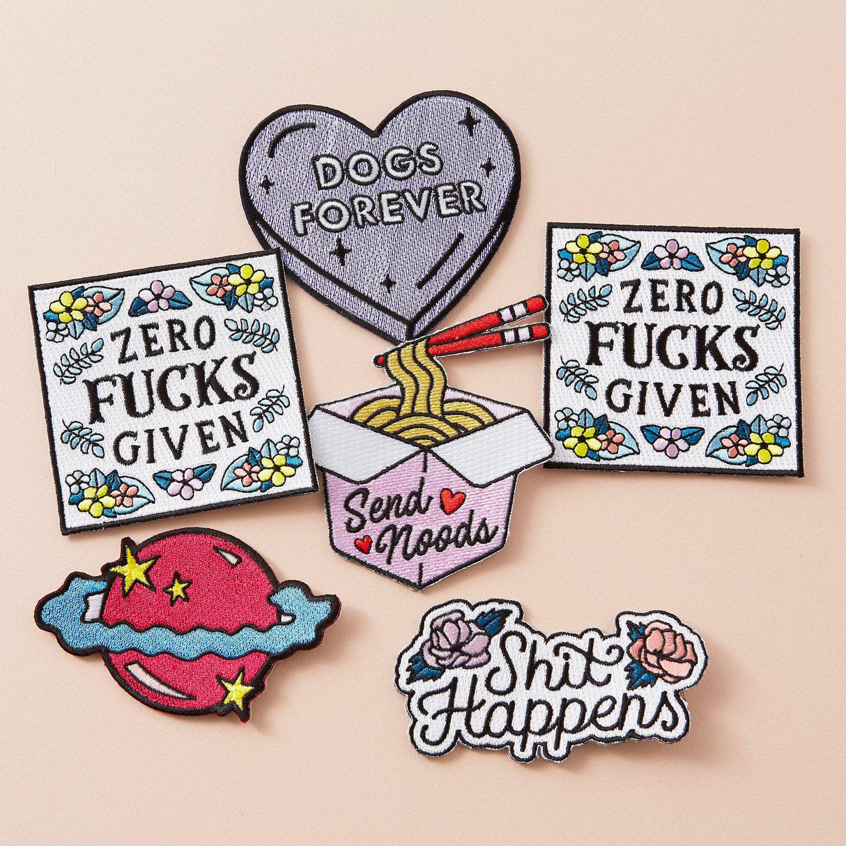 Punky Pins Zero Fucks Given Iron On Patch