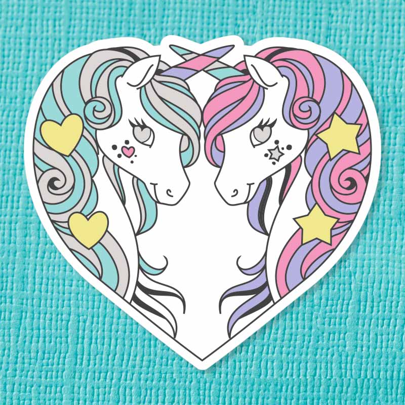 Unicorn Sisters Die Cut Vinyl Sticker