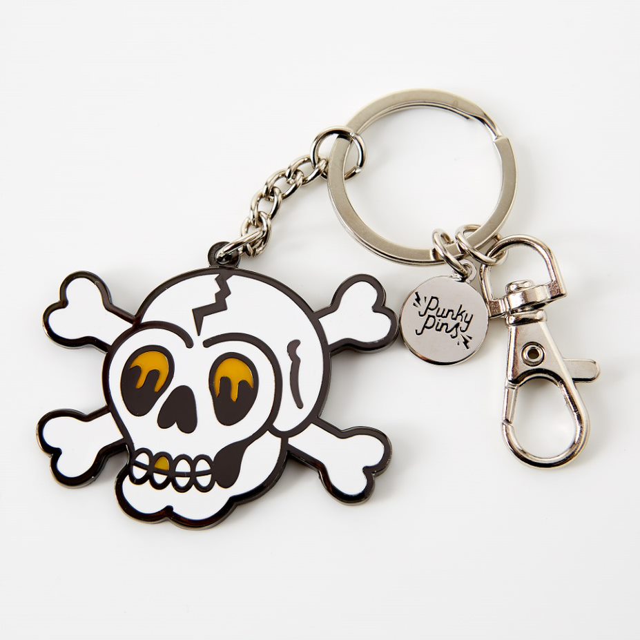 Skull and Crossbones Enamel Keyring