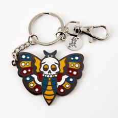 Death Head Moth Tattoo Enamel Keyring