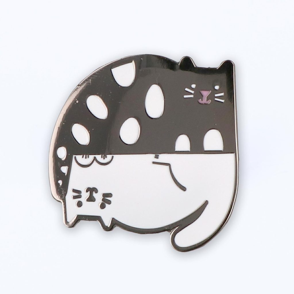 Ying and Yang Cats Enamel Pin
