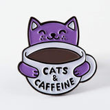 Cats & Caffeine Enamel Pin