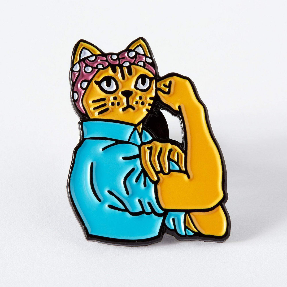 Feminist Rosie Cat Enamel Pin
