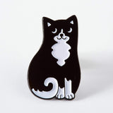 Black & White Cat Enamel Pin