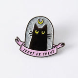 Treat or Treat Black Cat Enamel Pin