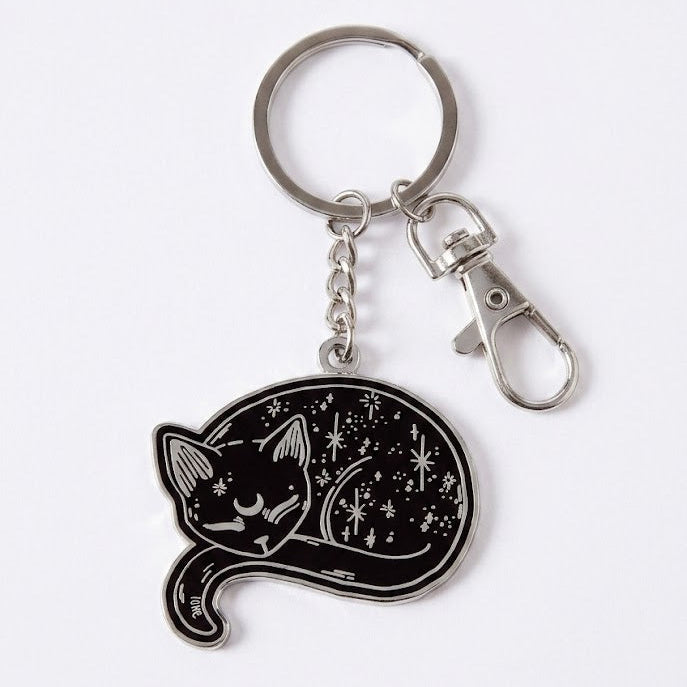 Mystical Cat Enamel Keyring