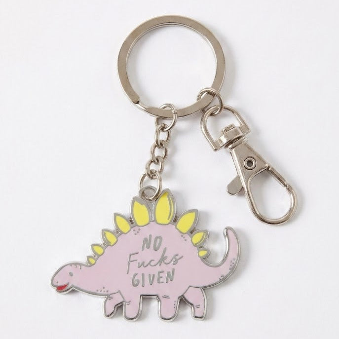 No Fucks Dino Enamel Keyring