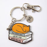 Who Needs Boys With This Many Books and Cats Enamel Keyring