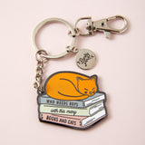 Who Needs Boys With This Many Books and Cats Enamel Keyring