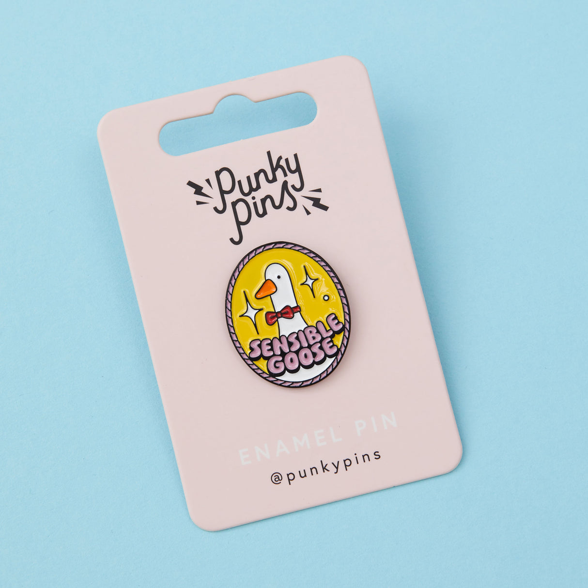 Sensible Goose Oval Enamel Pin