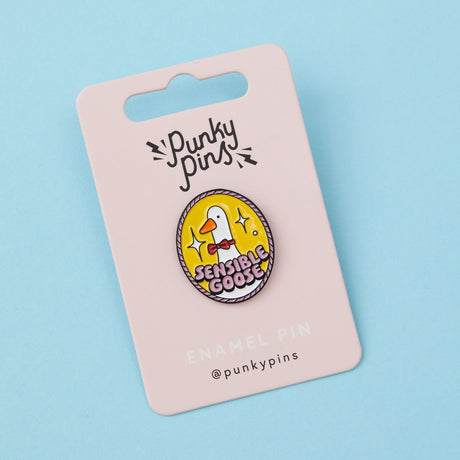 Sensible Goose Oval Enamel Pin