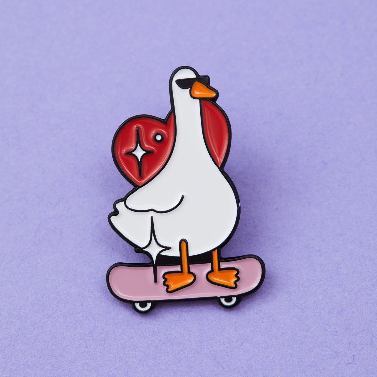 Skater Goose Enamel Pin