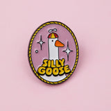 Silly Goose Oval Enamel Pin
