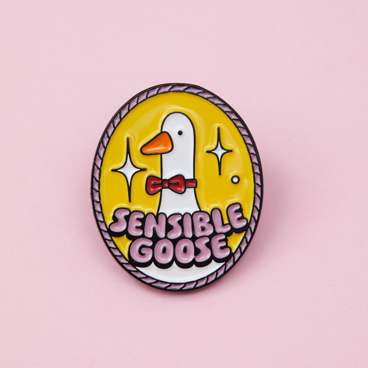 Sensible Goose Oval Enamel Pin