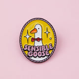 Sensible Goose Oval Enamel Pin