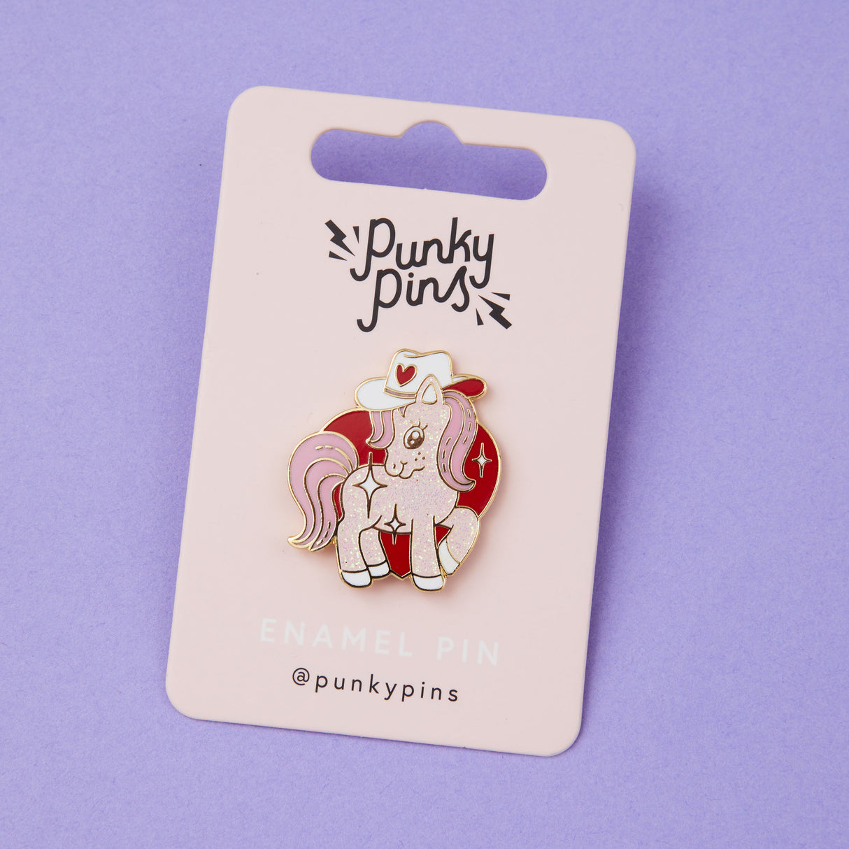 Cowgirl Pony Glitter Enamel Pin