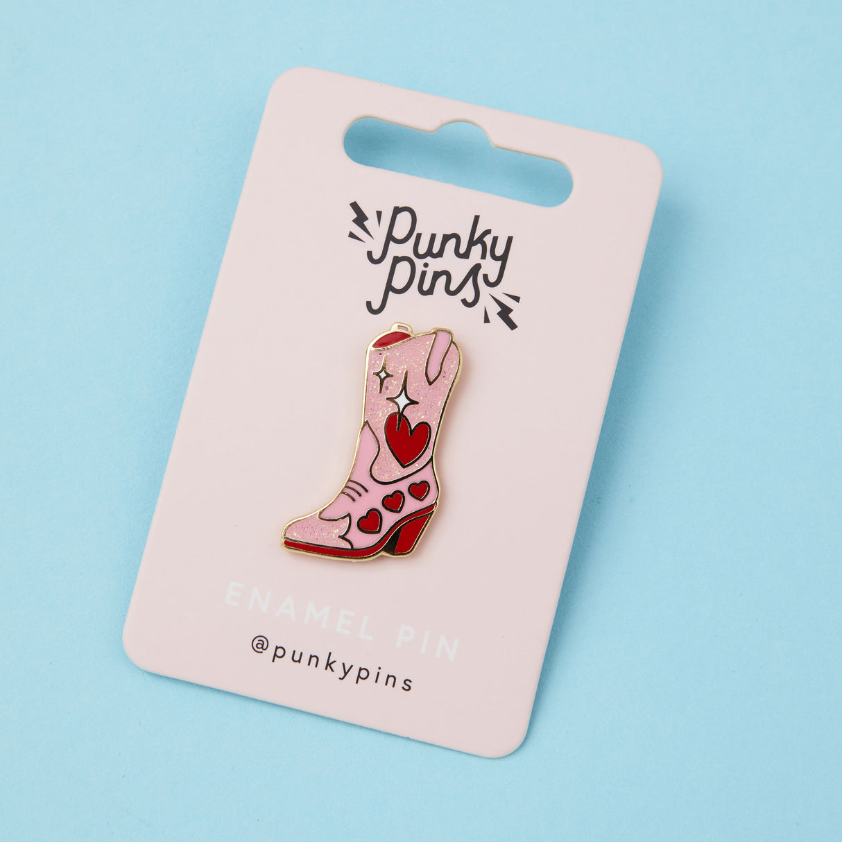Glitter Cowgirl Boot Enamel Pin