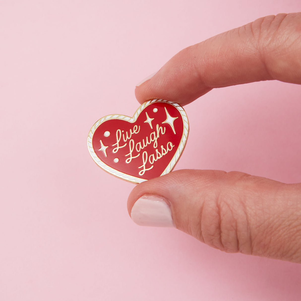 Live Laugh Lasso Heart Enamel Pin
