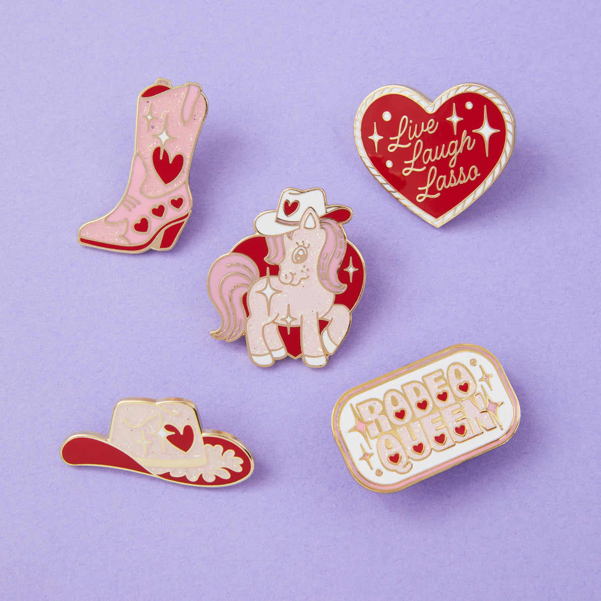 Glitter Cowgirl Boot Enamel Pin