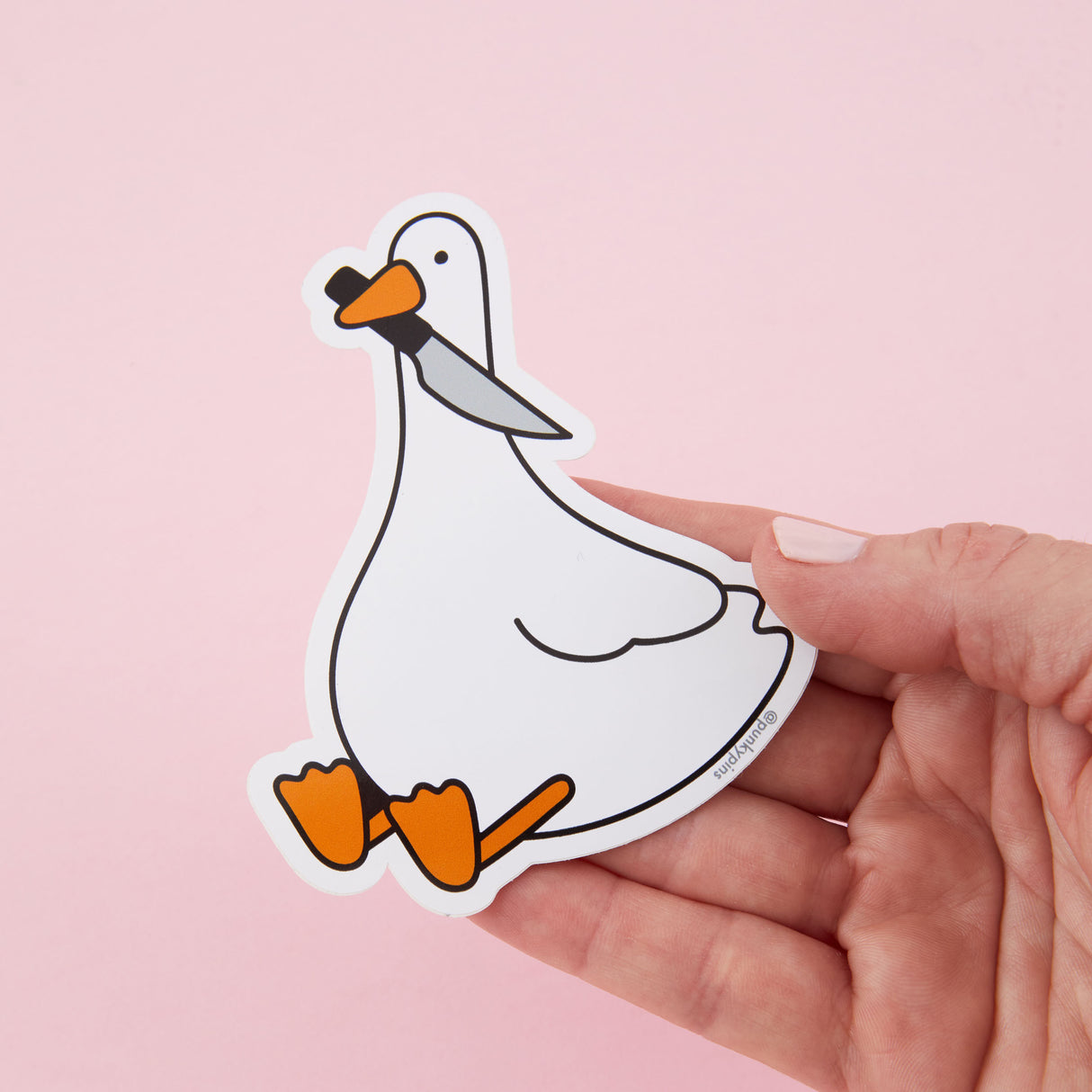 Stabby Goose Vinyl Sticker