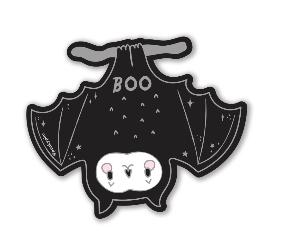 Spooky Boo Bat Laptop Sticker