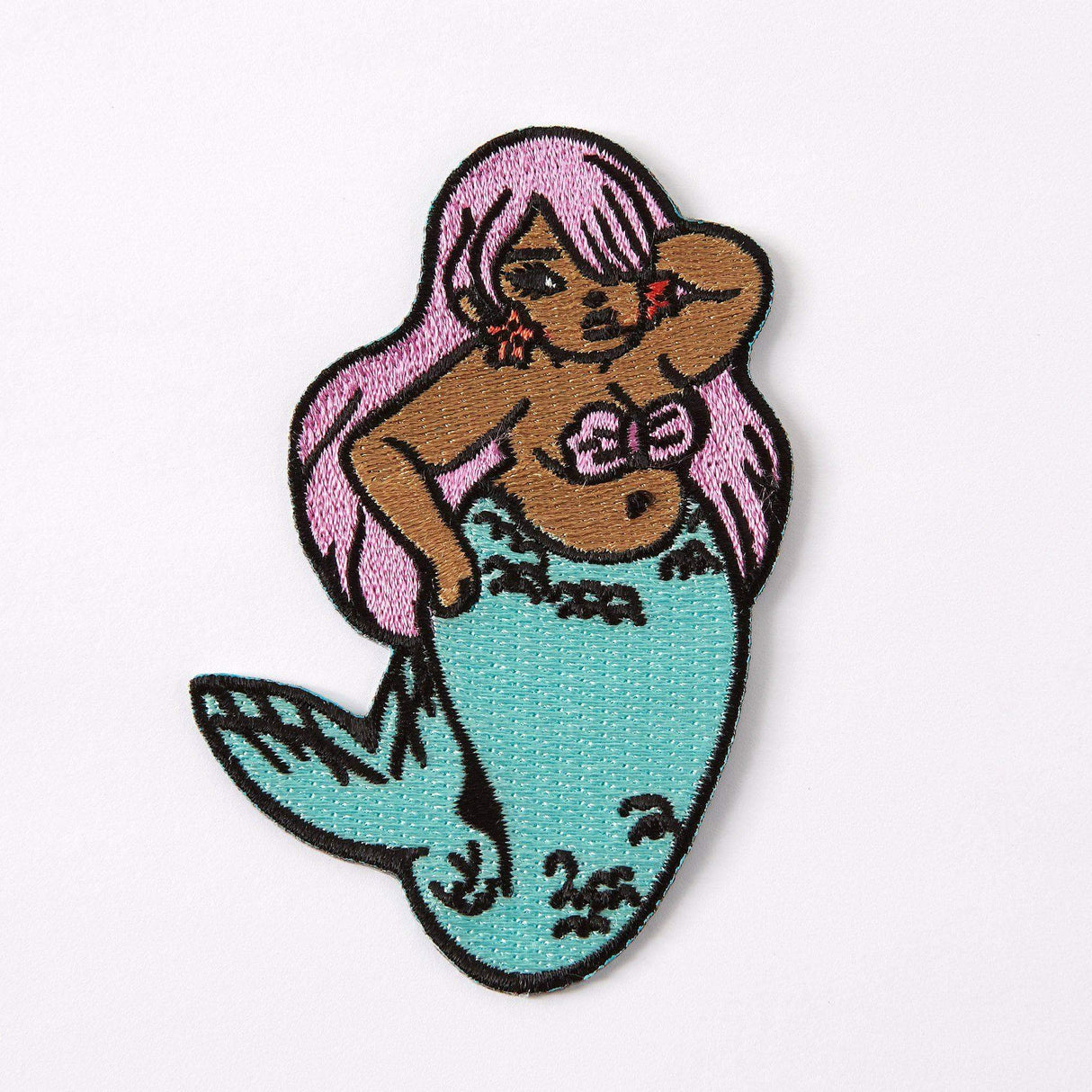 Chubby Mermaid Embroidered Iron On Patch