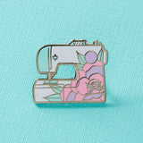 Floral Sewing Machine Enamel Pin