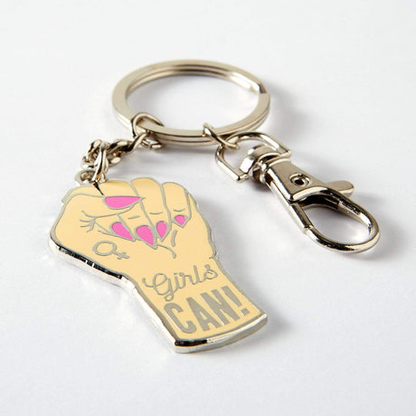Girls Can Enamel Keyring