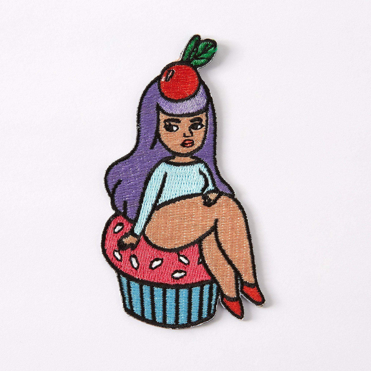 Mel Stringer Cupcake Babe Embroidered Iron On Patch