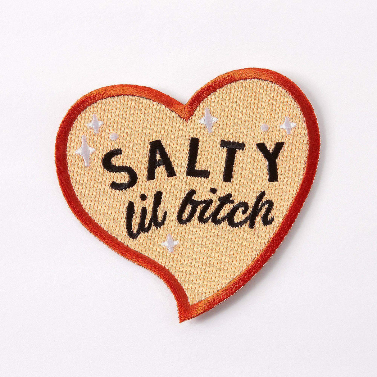 Salty Lil Bitch Heart Shaped Embroidered Iron On Patch