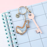 Whale Love Wooden Eco Keyring