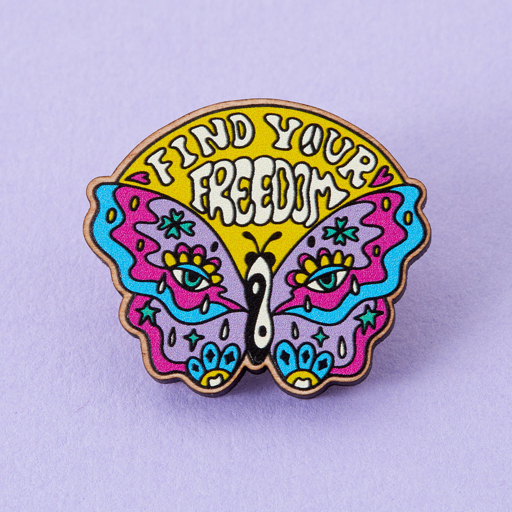Find Your Freedom Wooden Eco Pin