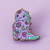 Psychedelic Print Dinosaur Wooden Eco Pin