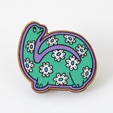 Daisy Print Dinosaur Wooden Eco Pin