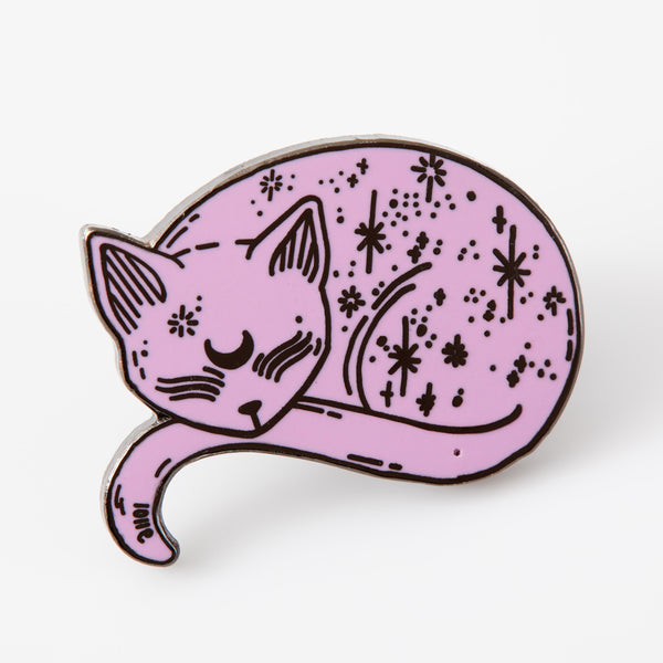 Mystical Cat Pink Enamel Pin - Limited Edition