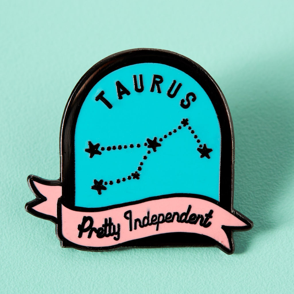 Taurus Blue and Pink Starsign Enamel Pin