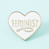 Feminist Heart White Enamel Pin - Limited Edition