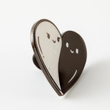 Heart Ghosts Grey Enamel Pin - Limited Edition